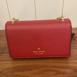 Kate Spade Red Leather Flap Convertible Crossbody—BEAUTIFUL!! Gold Hardware—NWOT